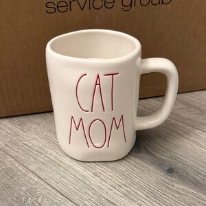 Rae Dunn Cream and Red Cat Mom Mug